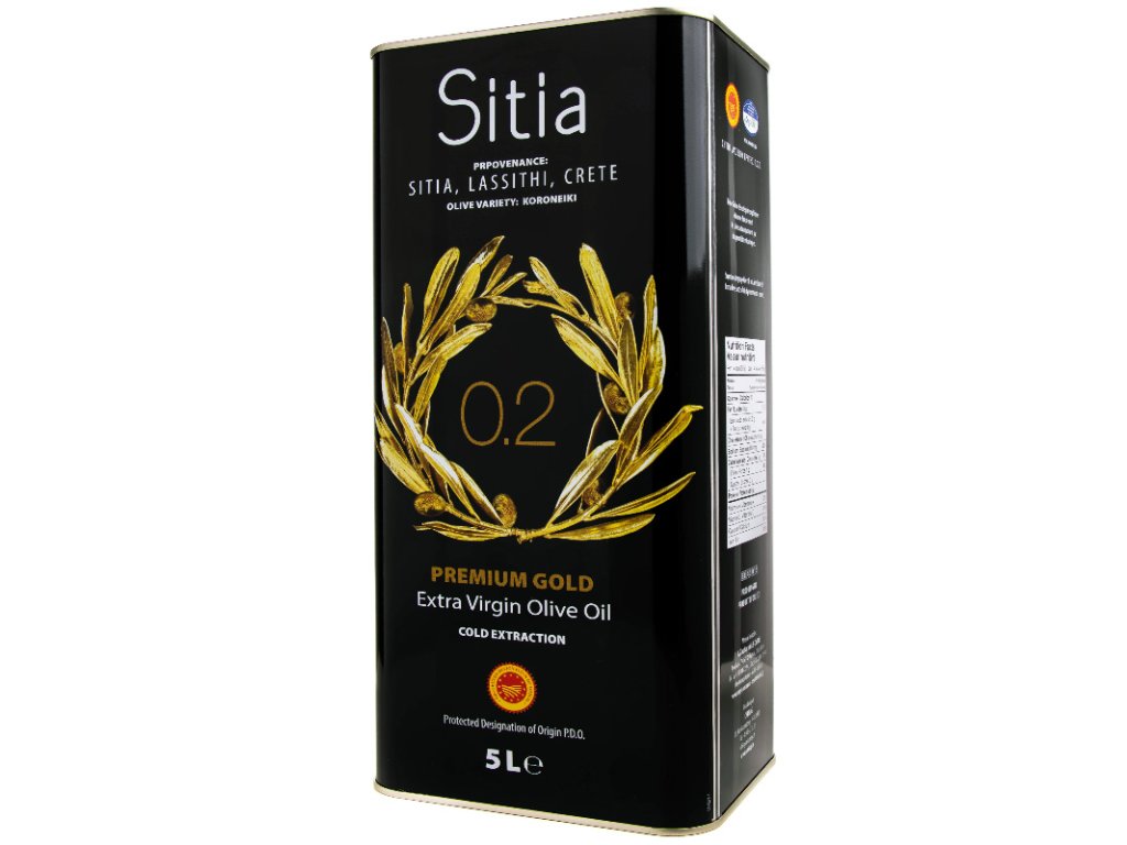 SITIA Kréta PREMIUM GOLD 0,2% Extra panenský olivový olej 5l plech